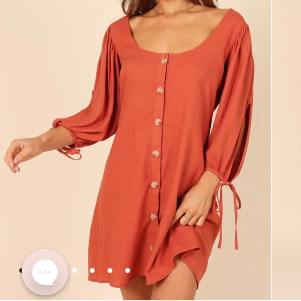 Rust color half sleeve dress